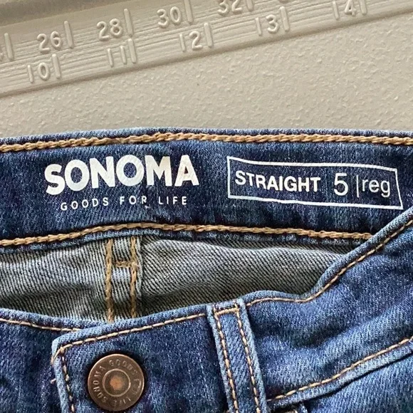 Sonoma Blue Straight Jeans Classic Style - Picture 6 of 6